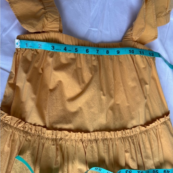 MADEWELL Flutter-Sleeve Square-Neck Mini Dress yellow Orange flutter Flouse - Picture 7 of 10